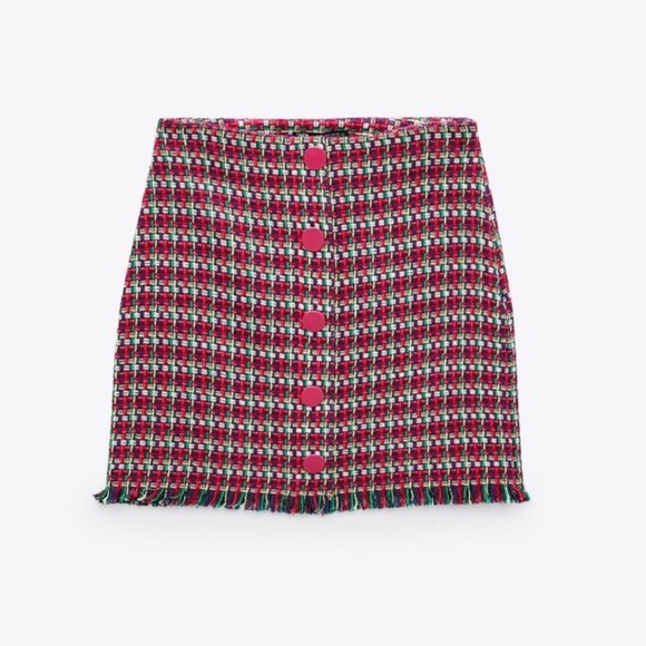 Zara Frayed Textured Mini Skirt NWT - Picture 1 of 11